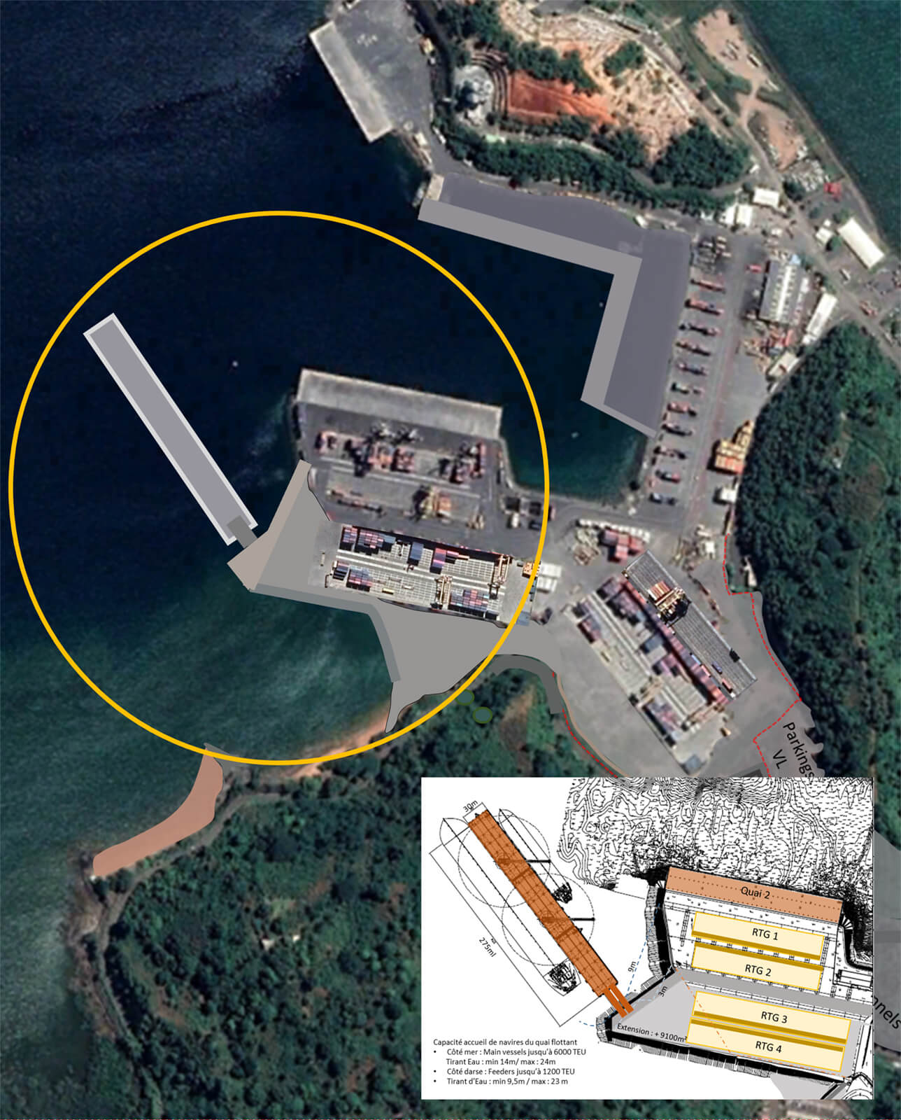 Floating dock and platform extension MCG MAYOTTE CHANNEL GATEWAY The Port of Longoni